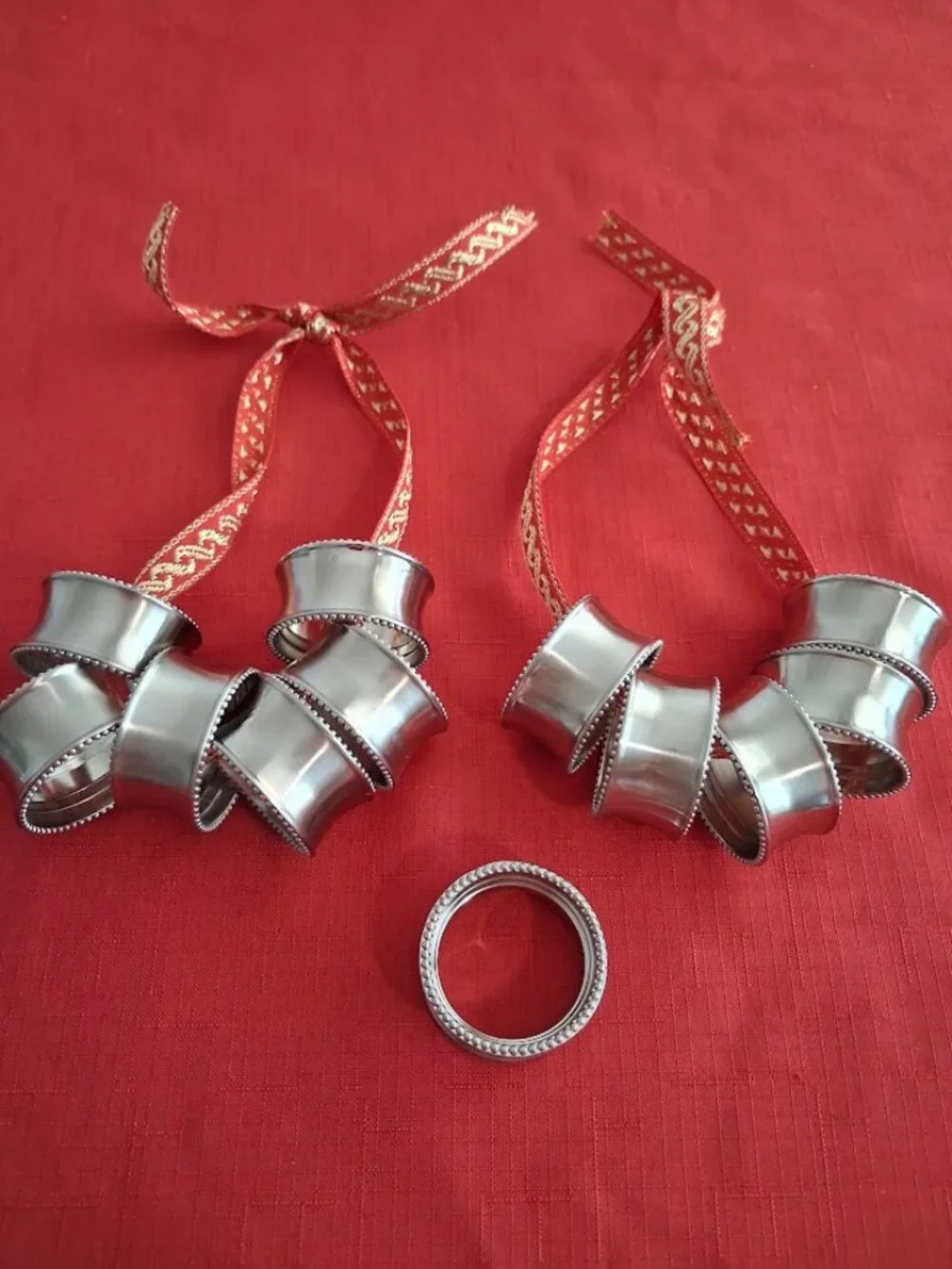 Set of 12 Silver Tone Napkin Rings